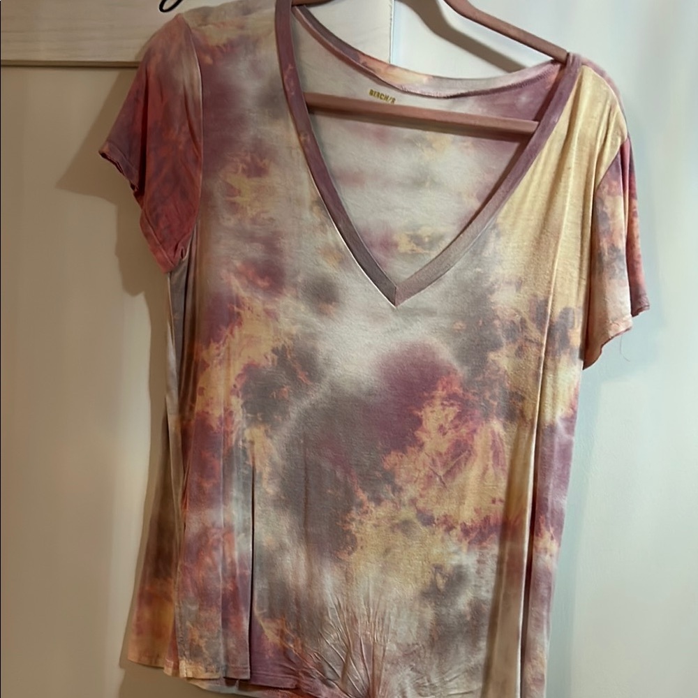 Tie-Dye V-Neck Women's Top